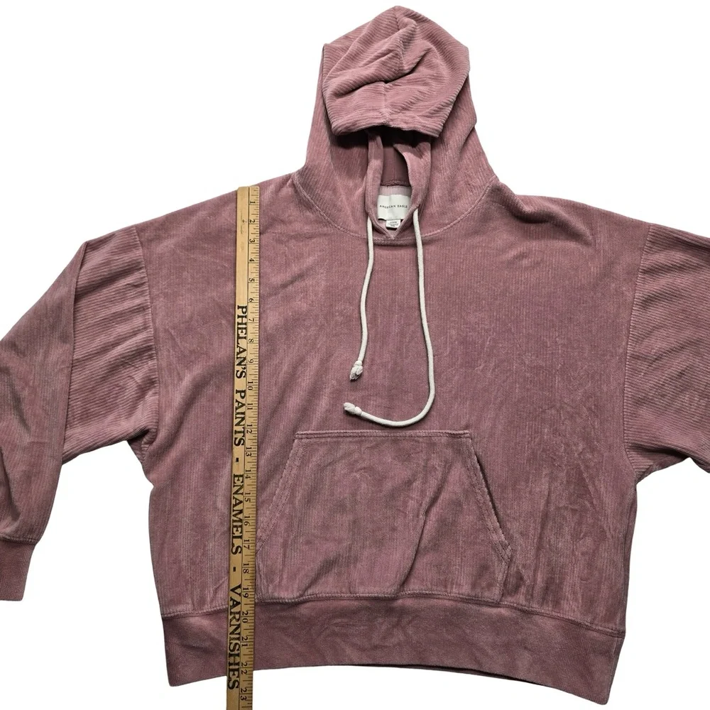 American Eagle Y2K Aesthetic Hoodie Pullover Mauve M - Picture 6 of 11